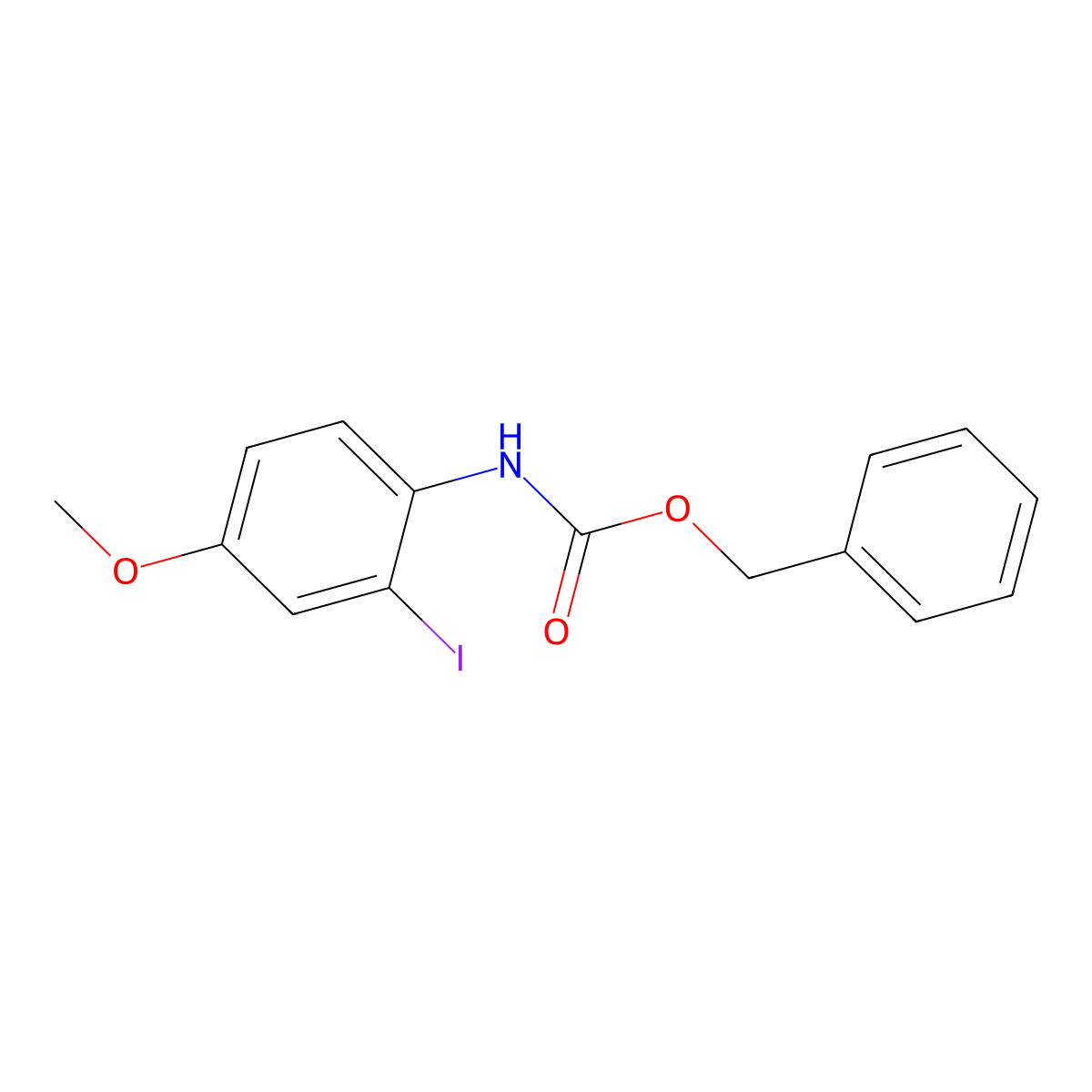 Carbamic acid, (2-iodo-4-methoxyphenyl)-, phenylmethyl ester molecular structure, CAS 212063-22-4
