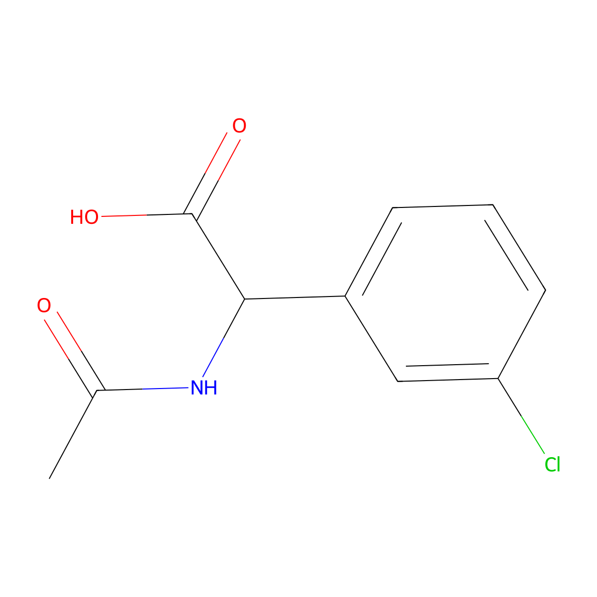2-acetamido-2-(3-chlorophenyl)acetic Acid molecular structure, CAS 212067-15-7