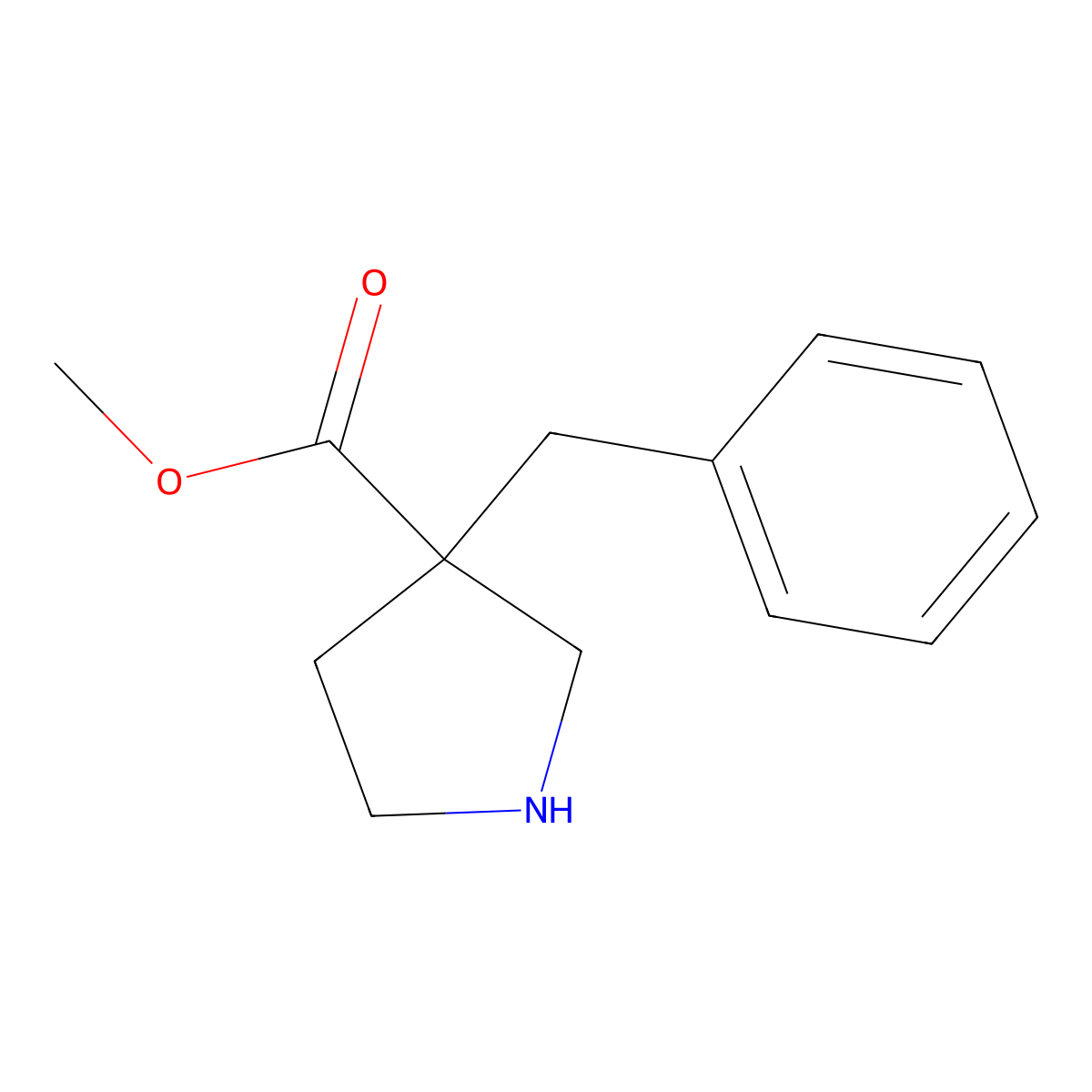 Methyl 3-benzylpyrrolidine-3-carboxylate molecular structure, CAS 2120690-53-9
