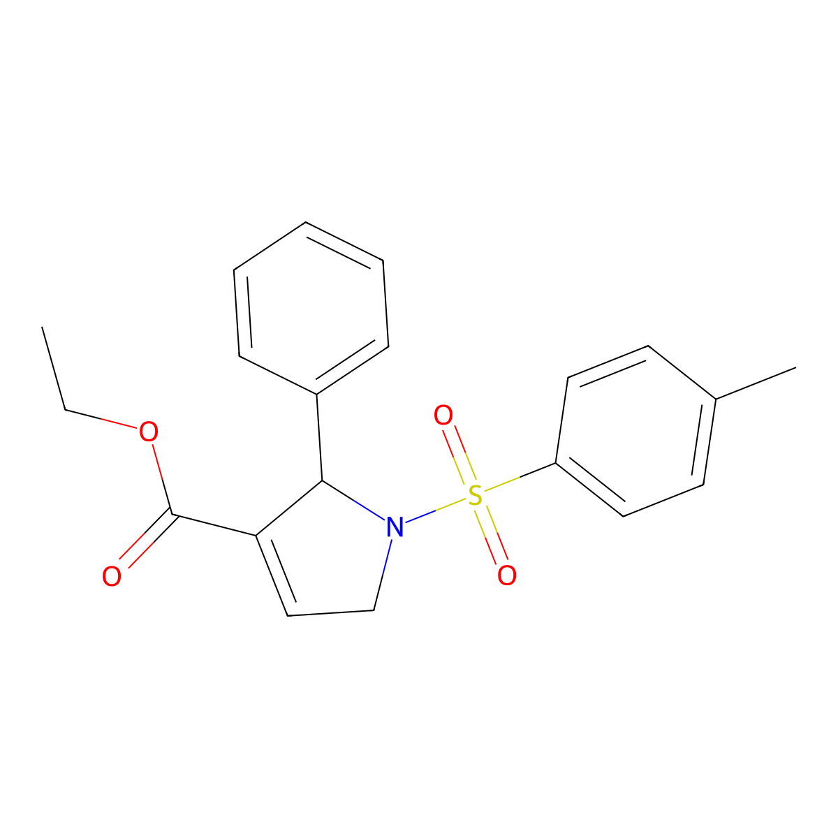 ethyl 1-(4-methylbenzenesulfonyl)-2-phenyl-2,5-dihydro-1H-pyrrole-3-carboxylate molecular structure, CAS 212070-75-2