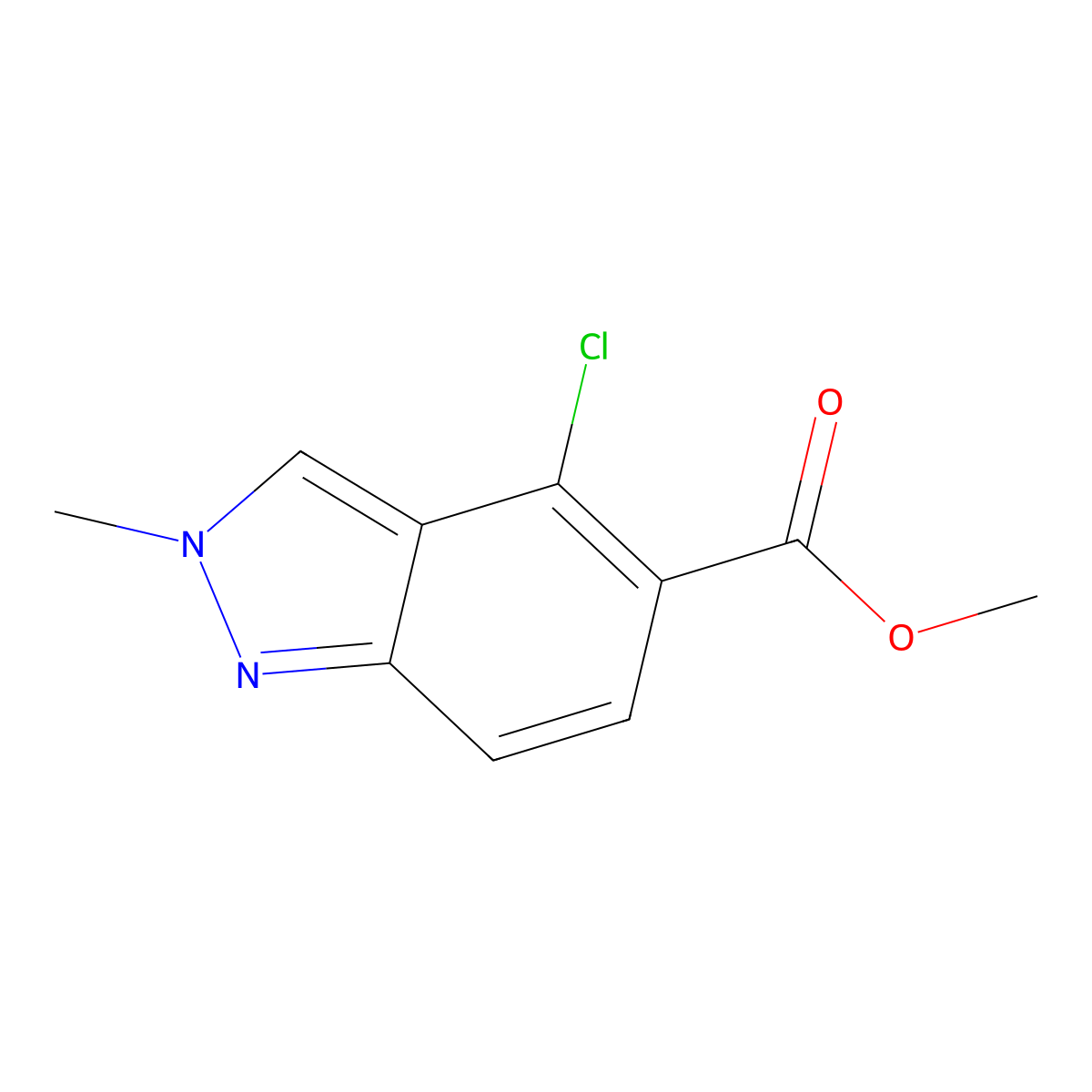 Methyl 4-chloro-2-methyl-2H-indazole-5-carboxylate molecular structure, CAS 2120737-33-7