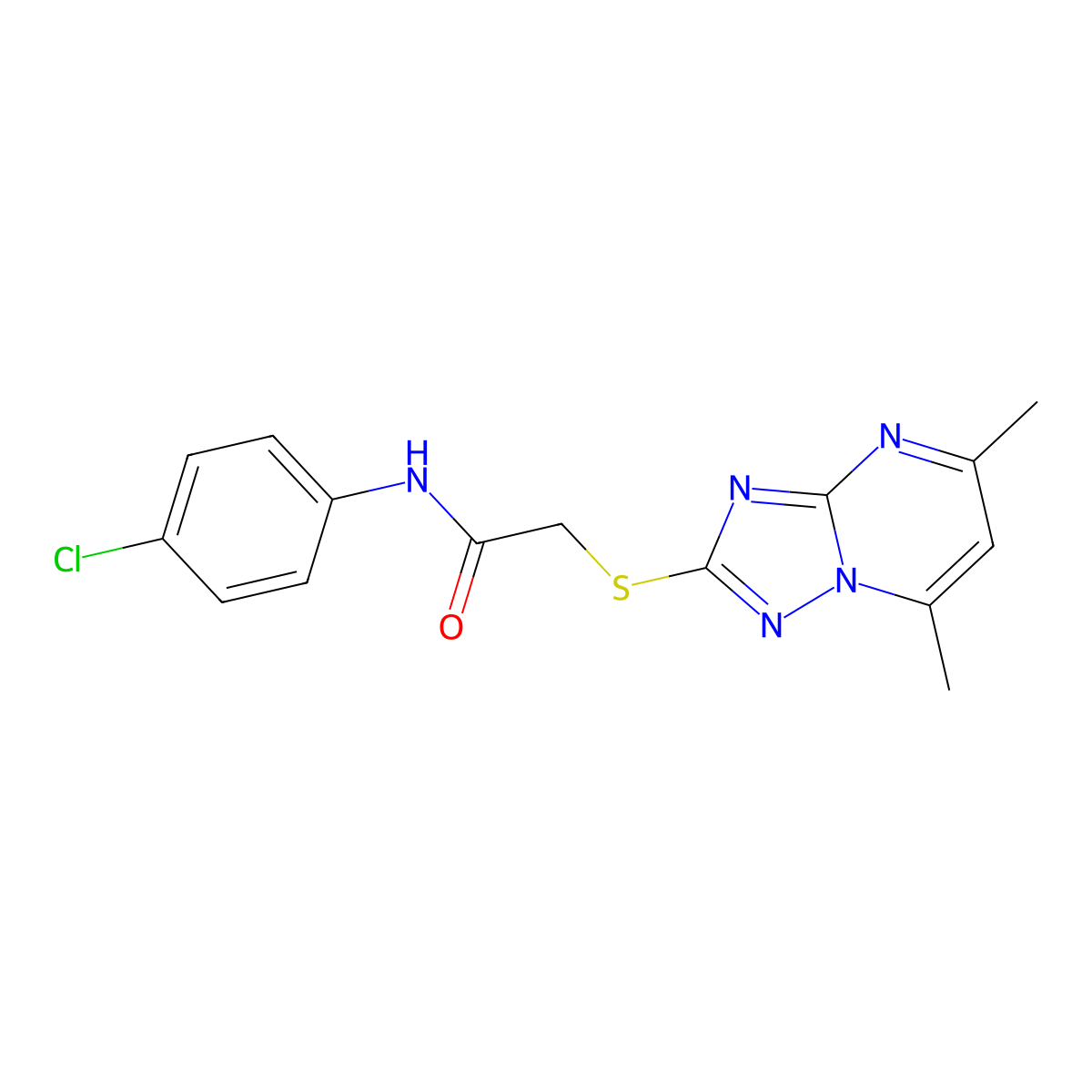 N-(4-chlorophenyl)-2-({5,7-dimethyl-[1,2,4]triazolo[1,5-a]pyrimidin-2-yl}sulfanyl)acetamide molecular structure, CAS 212074-47-0