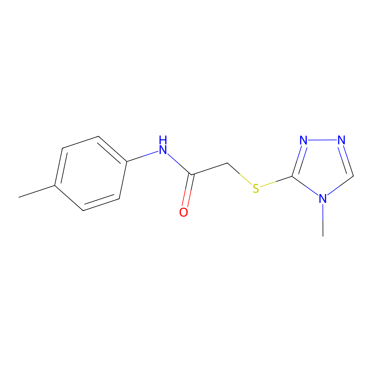 2-[(4-methyl-4H-1,2,4-triazol-3-yl)sulfanyl]-N-(4-methylphenyl)acetamide molecular structure, CAS 212074-86-7