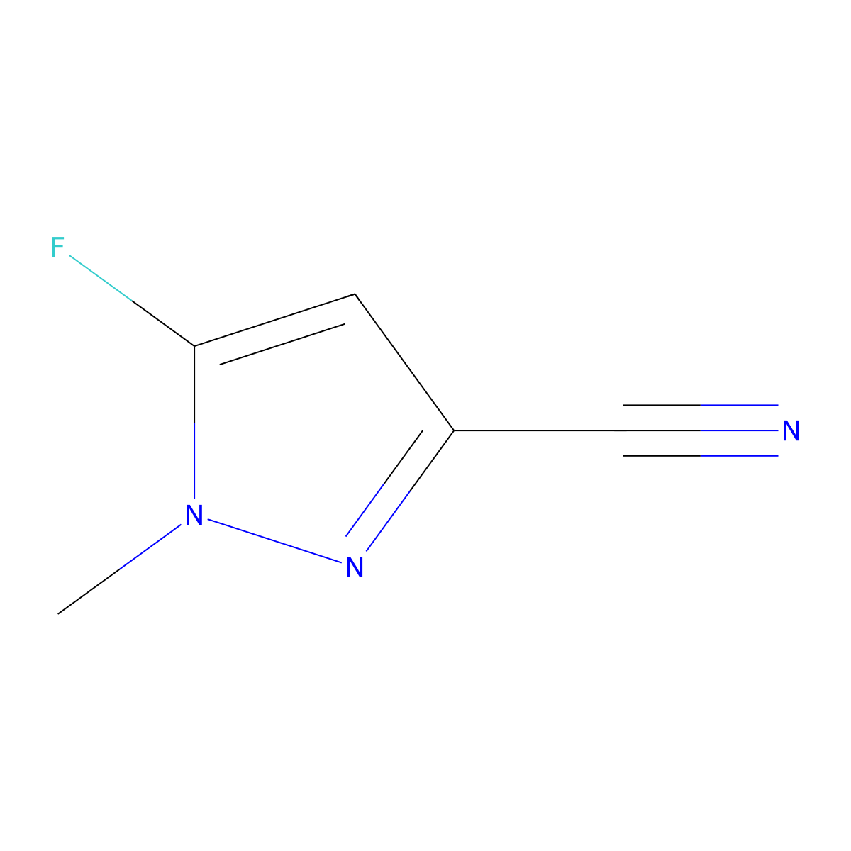 5-fluoro-1-methyl-1H-pyrazole-3-carbonitrile molecular structure, CAS 2120741-98-0