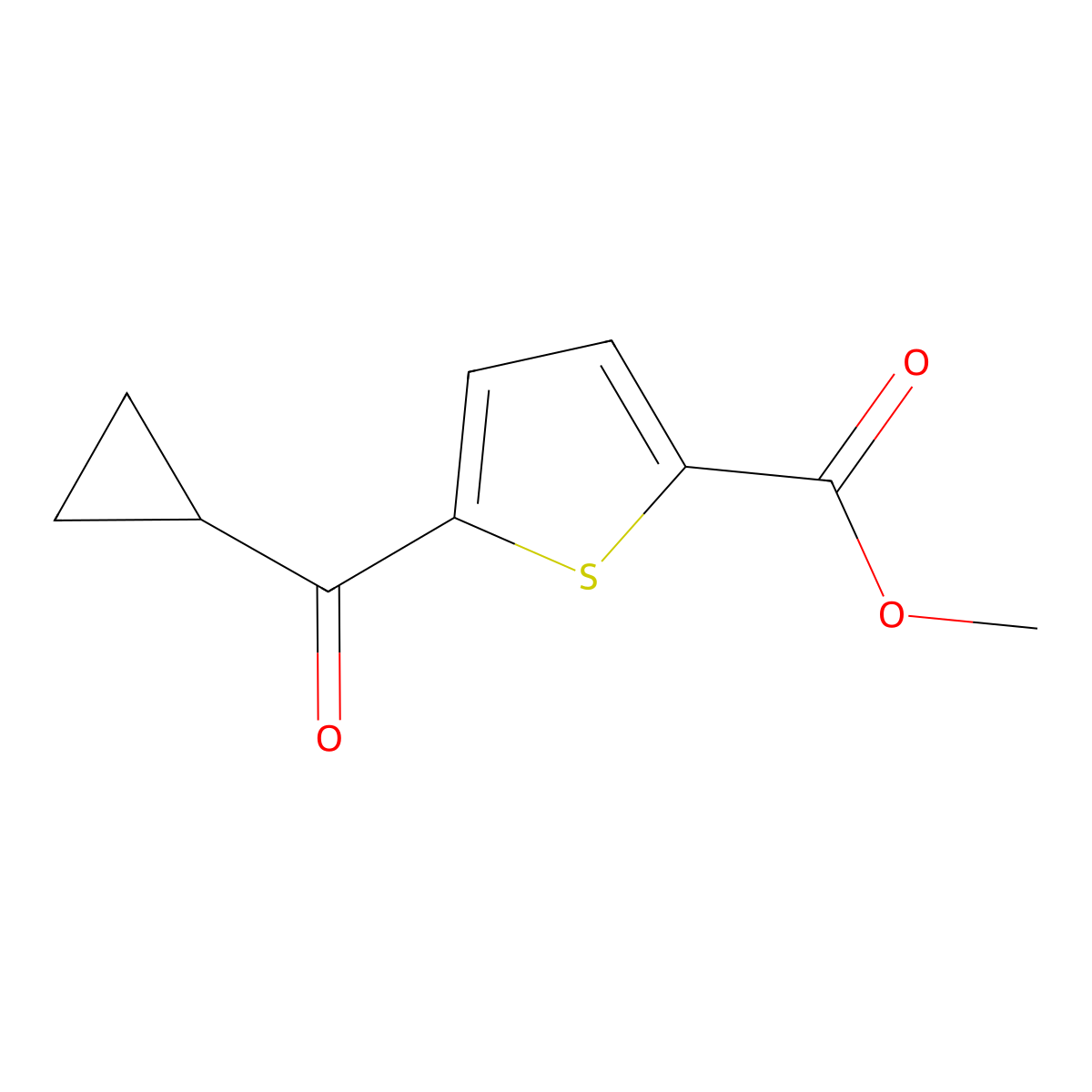 Methyl 5-(cyclopropylcarbonyl)-2-thiophenecarboxylate molecular structure, CAS 2120773-33-1