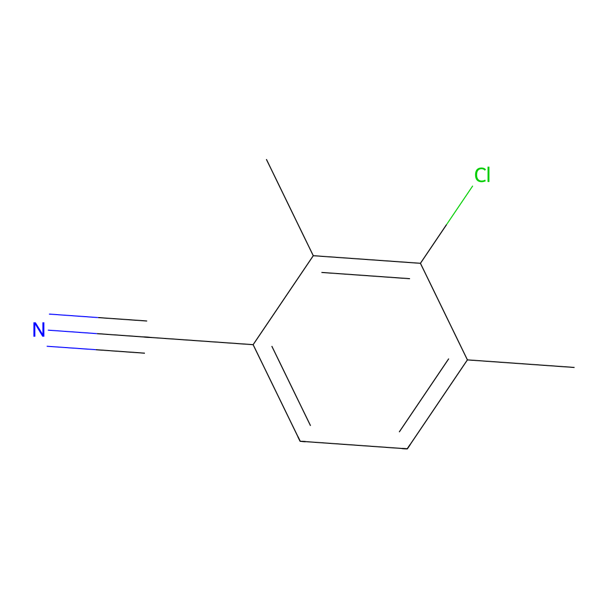 3-Chloro-2,4-dimethylbenzonitrile molecular structure, CAS 2120795-80-2
