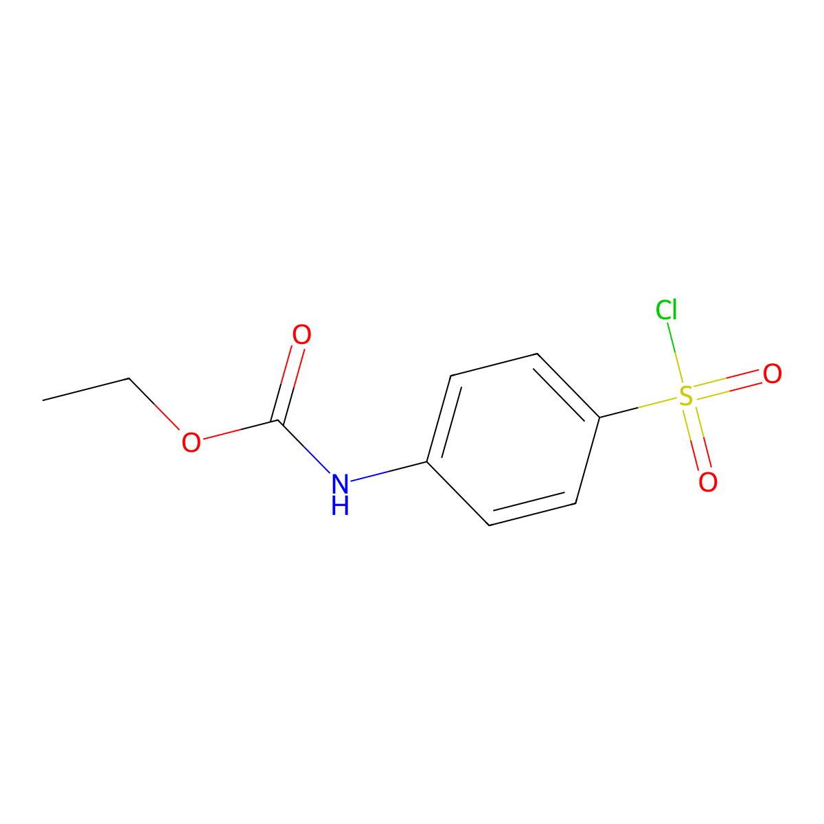 (4-Chlorosulfonyl-phenyl)-carbamic acid ethyl ester molecular structure, CAS 21208-62-8