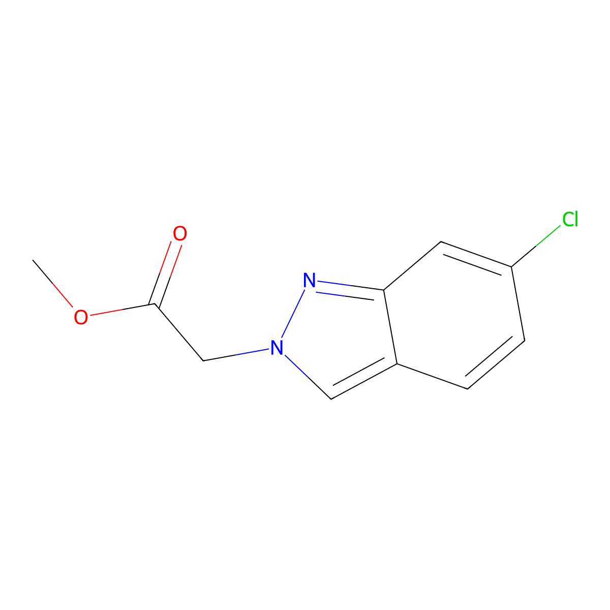 Methyl 2-(6-chloro-2H-indazol-2-YL)acetate molecular structure, CAS 2120807-16-9