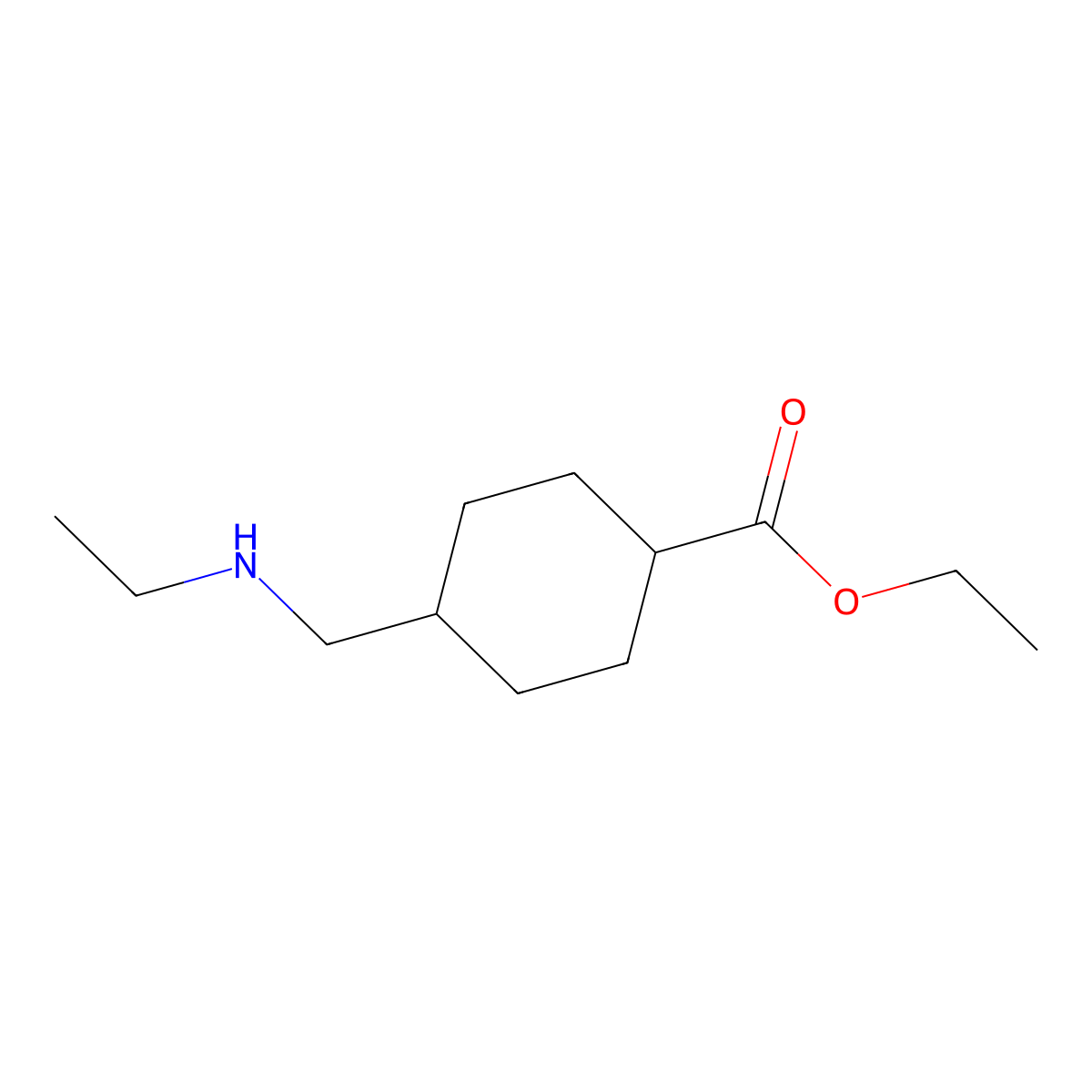 Ethyl 4-[(ethylamino)methyl]cyclohexane-1-carboxylate molecular structure, CAS 2120807-24-9