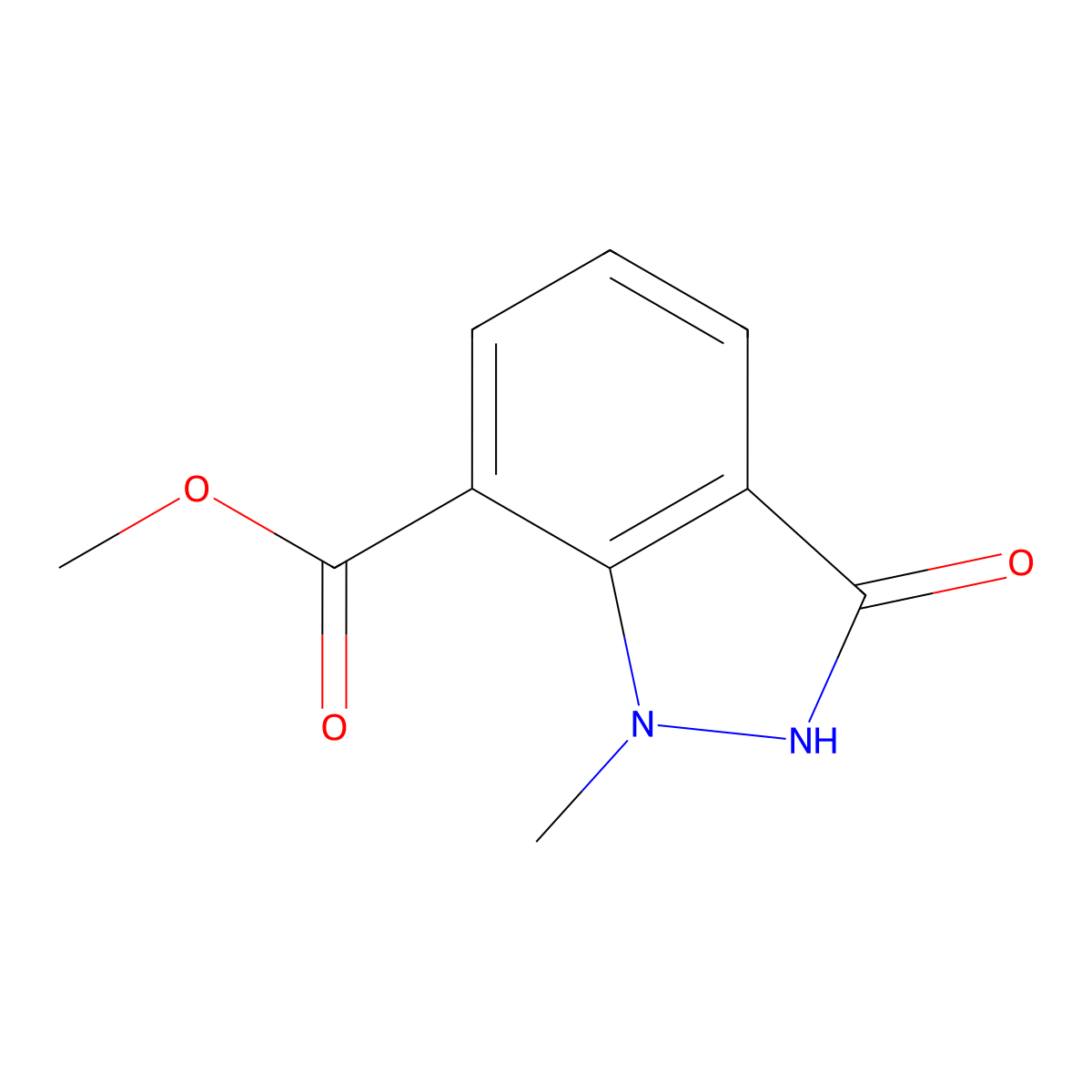 methyl 1-methyl-3-oxo-2,3-dihydro-1H-indazole-7-carboxylate molecular structure, CAS 2120833-92-1