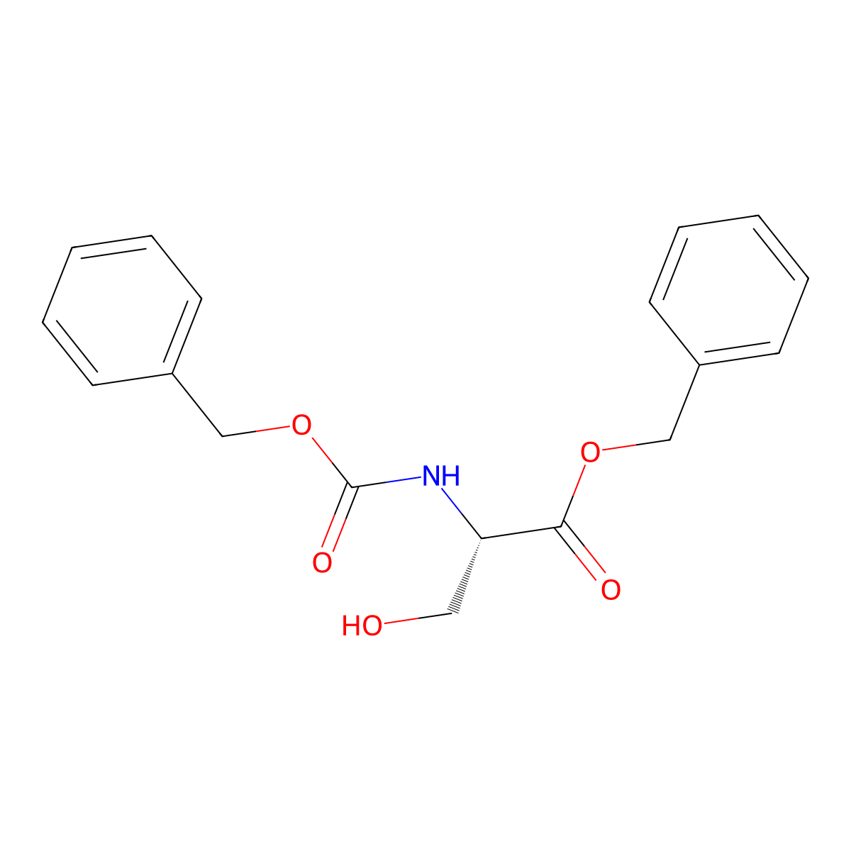 Benzyl N-((benzyloxy)carbonyl)-L-serinate molecular structure, CAS 21209-51-8