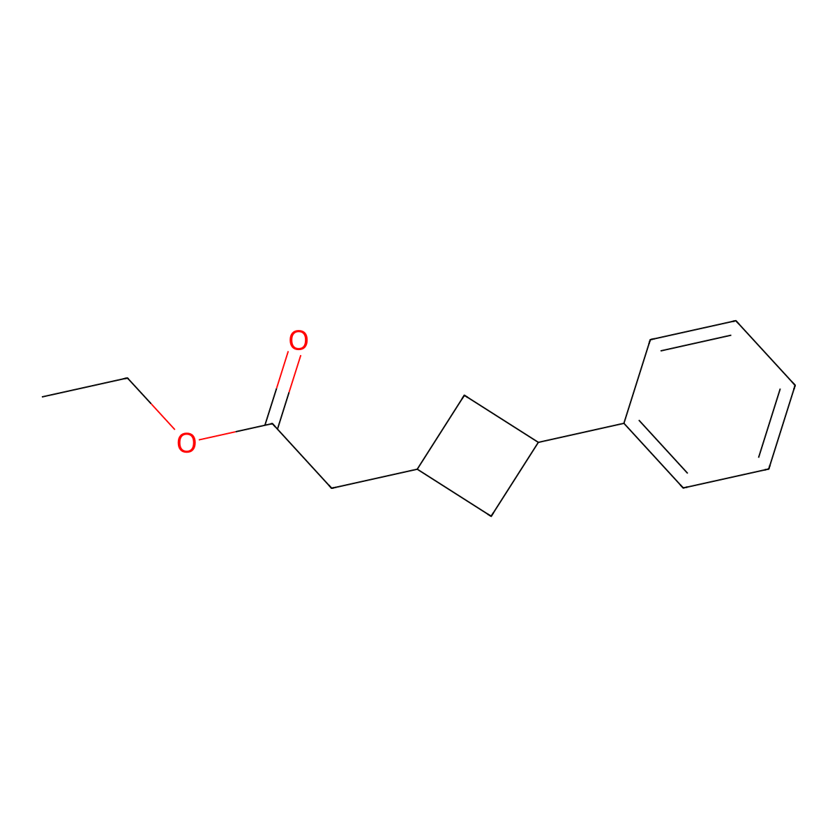 Ethyl 2-(3-phenylcyclobutyl)acetate molecular structure, CAS 2120903-56-0