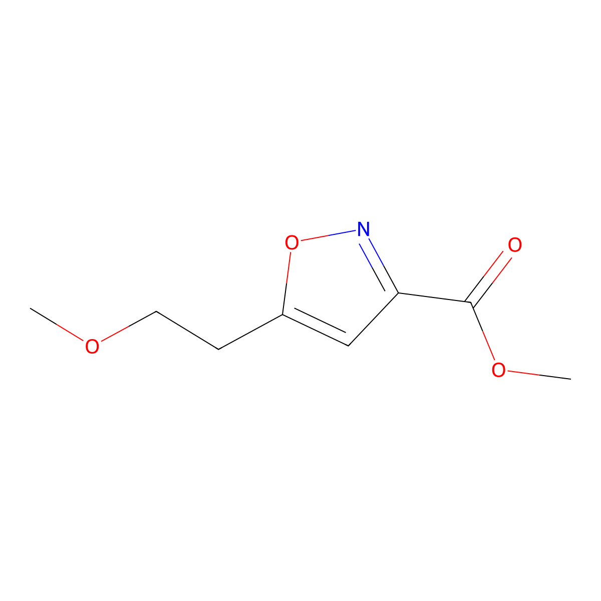 Methyl5-(2-methoxyethyl)-1,2-oxazole-3-carboxylate molecular structure, CAS 2120911-25-1