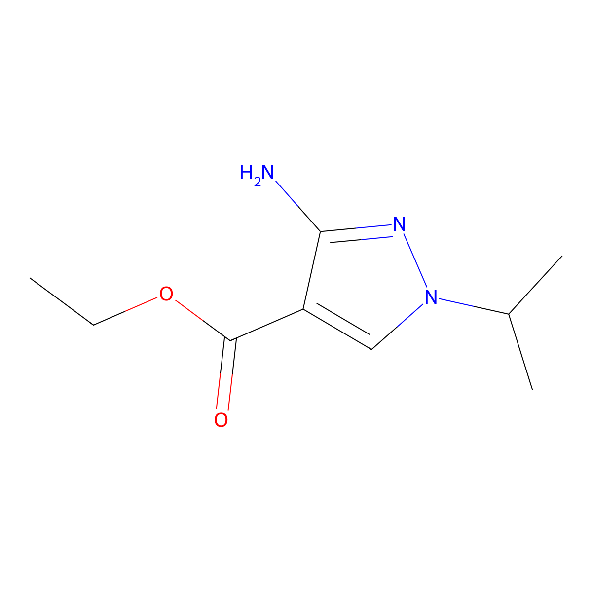 Ethyl 3-amino-1-isopropyl-1H-pyrazole-4-carboxylate molecular structure, CAS 2121-23-5