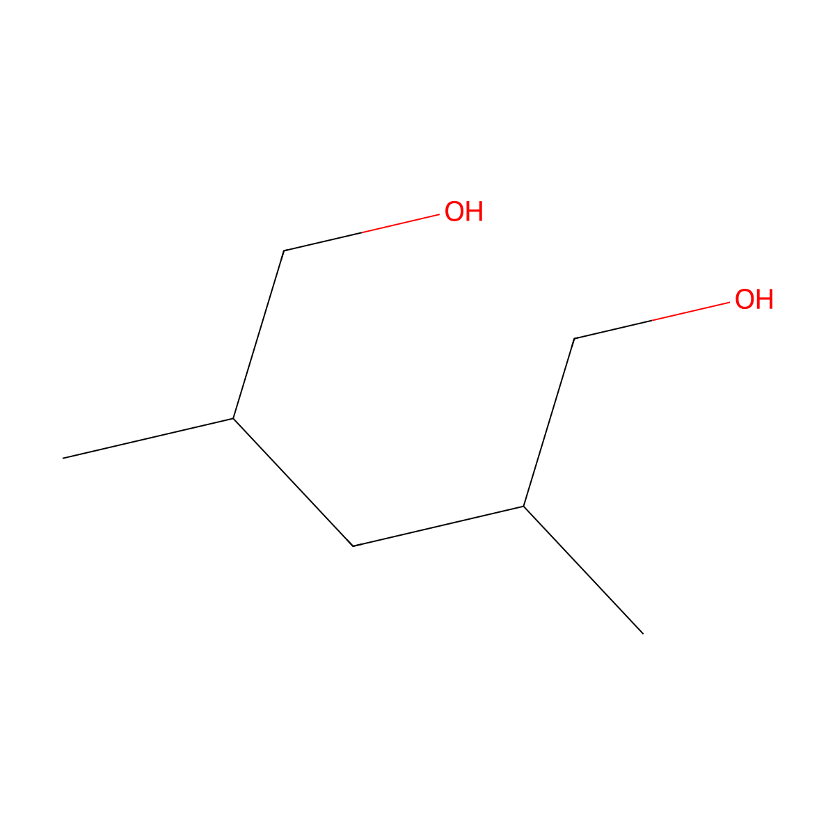 2,4-Dimethyl-1,5-pentanediol molecular structure, CAS 2121-69-9