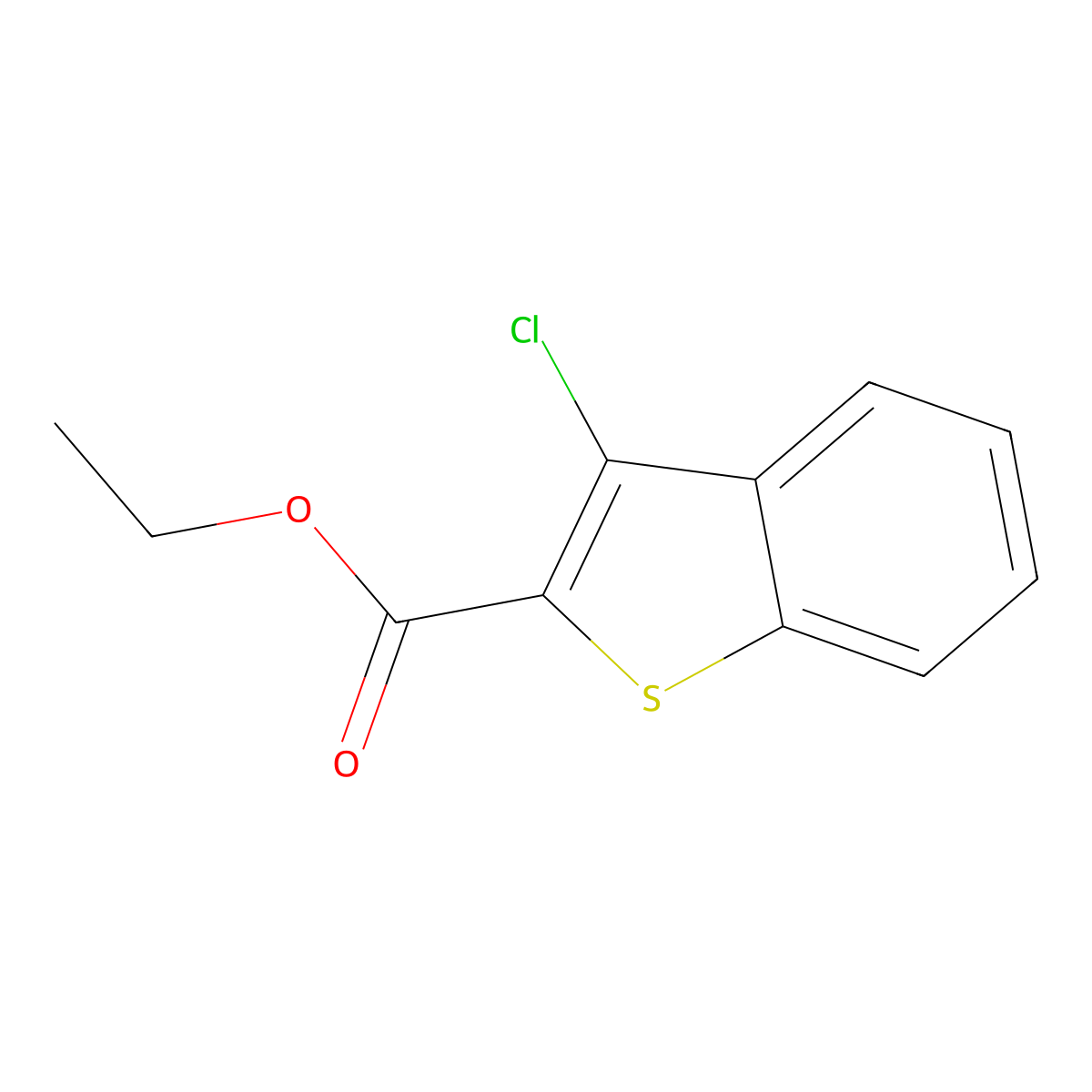 Ethyl 3-chloro-1-benzothiophene-2-carboxylate molecular structure, CAS 21211-08-5
