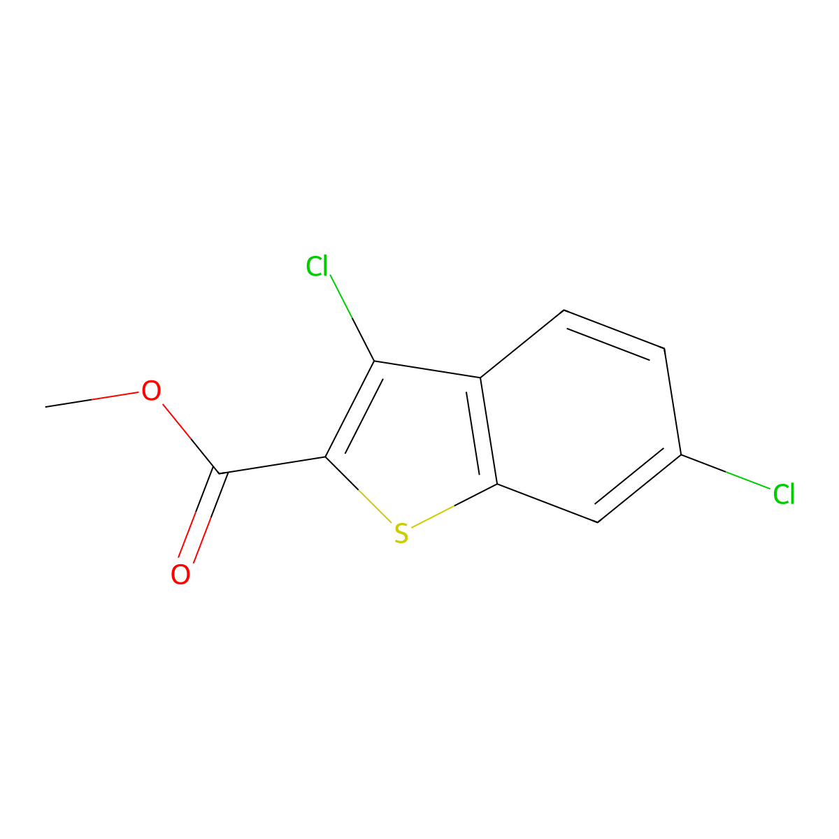 Methyl 3,6-dichlorobenzo(b)thiophene-2-carboxylate molecular structure, CAS 21211-18-7