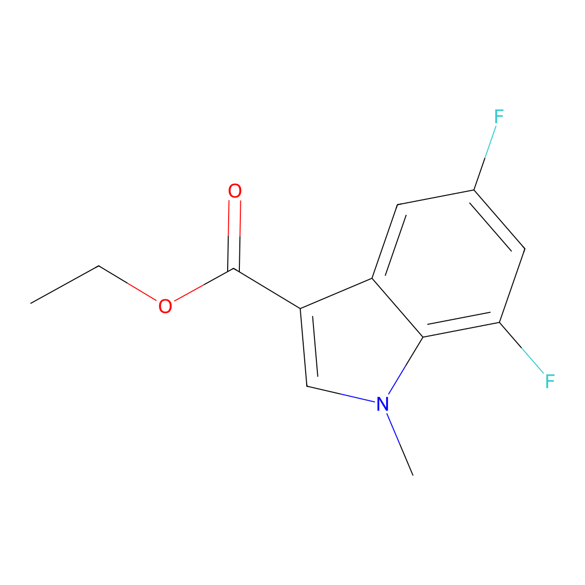 ethyl5,7-difluoro-1-methyl-1H-indole-3-carboxylate molecular structure, CAS 2121108-83-4