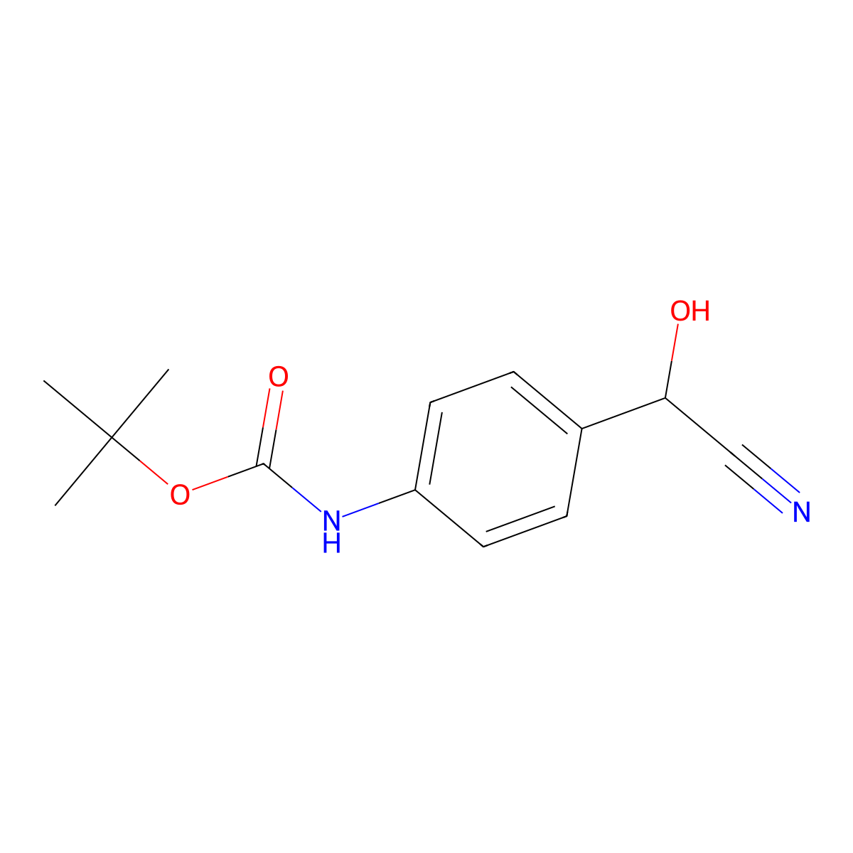 tert-butyl N-{4-[cyano(hydroxy)methyl]phenyl}carbamate molecular structure, CAS 2121157-83-1