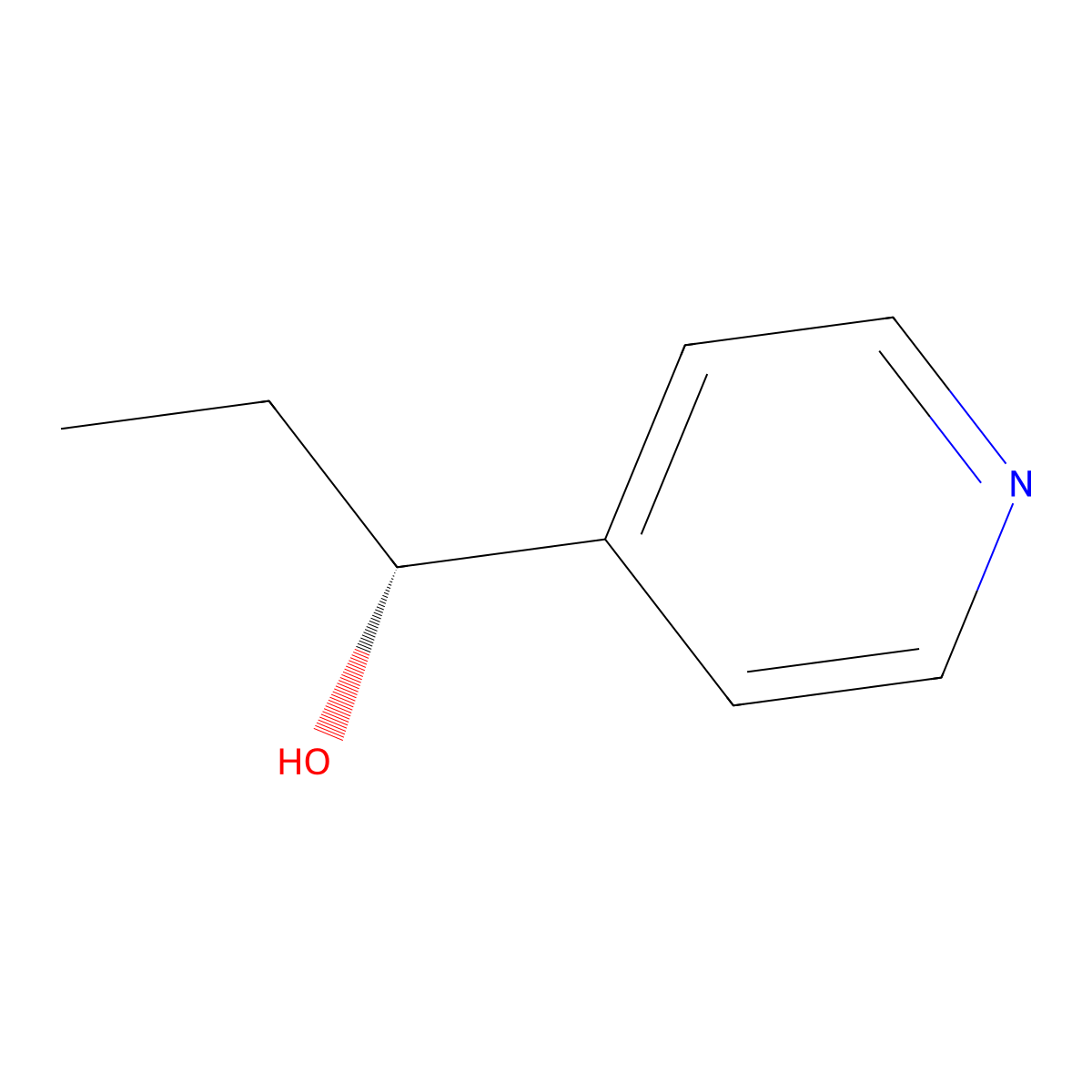 (R)-1-(pyridin-4-yl)propan-1-ol molecular structure, CAS 212117-14-1