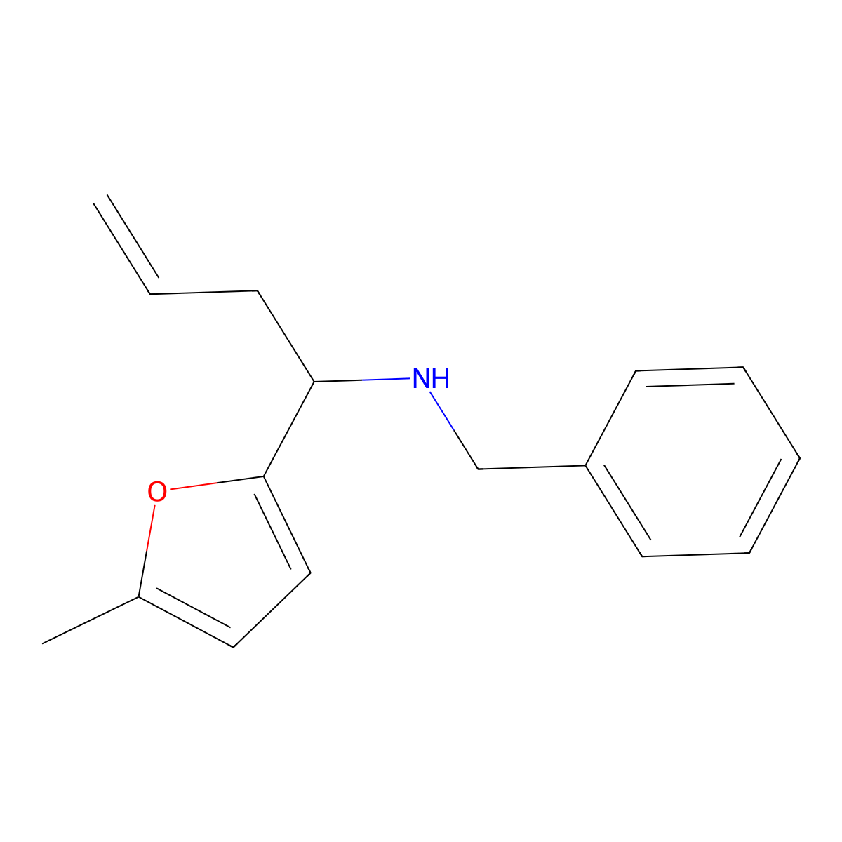 N-benzyl-1-(5-methylfuran-2-yl)but-3-en-1-amine molecular structure, CAS 212117-20-9