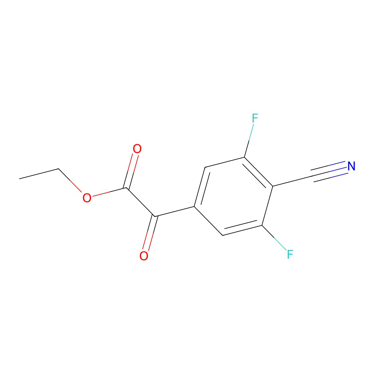 Ethyl 2-(4-cyano-3,5-difluorophenyl)-2-oxoacetate molecular structure, CAS 2121171-86-4