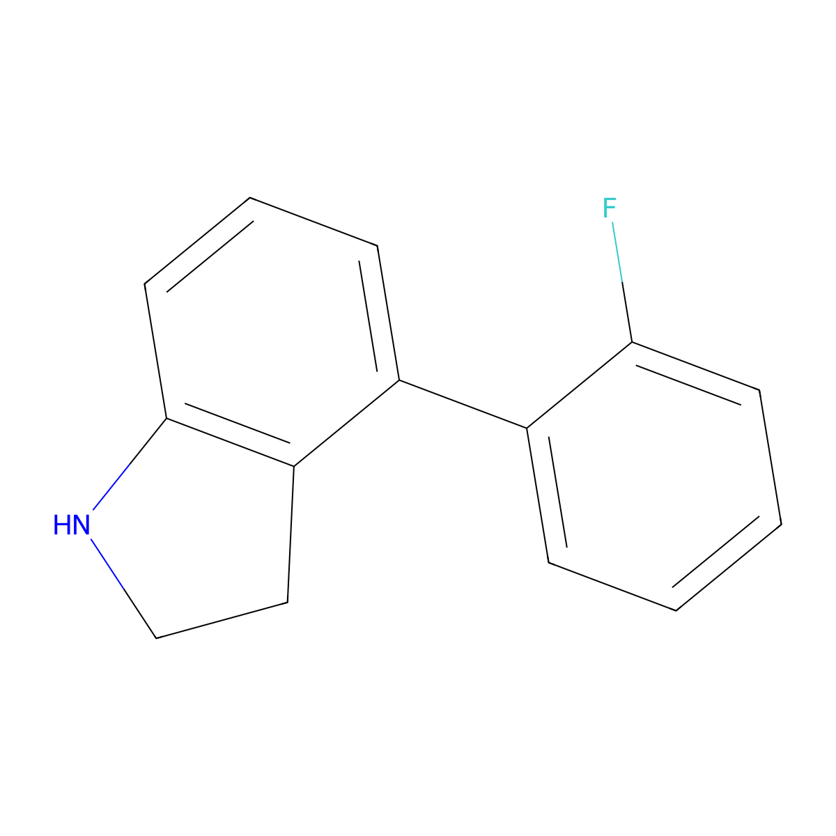 4-(2-fluorophenyl)-2,3-dihydro-1H-indole molecular structure, CAS 212118-96-2