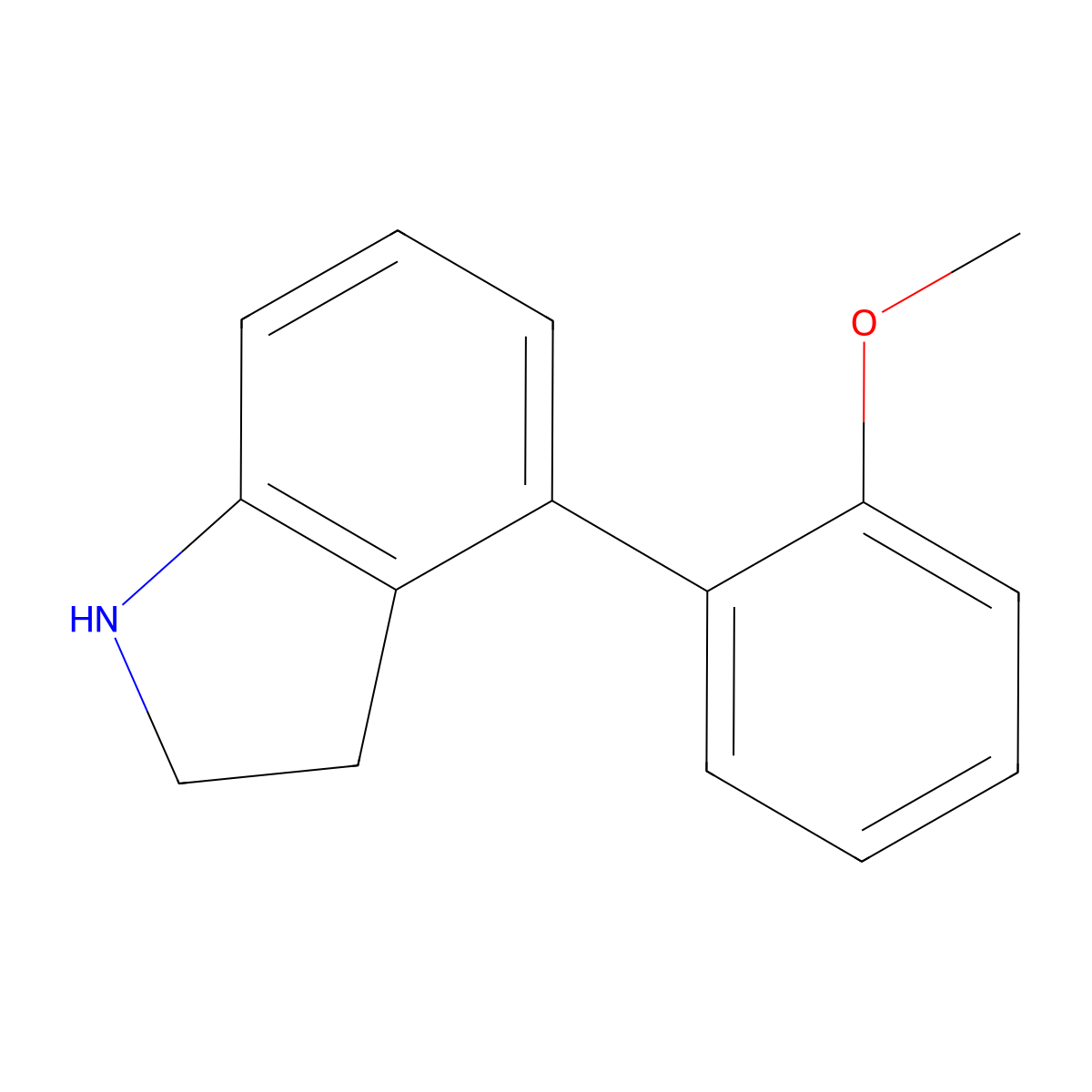 1h-Indole,2,3-dihydro-4-(2-methoxyphenyl)- molecular structure, CAS 212119-12-5