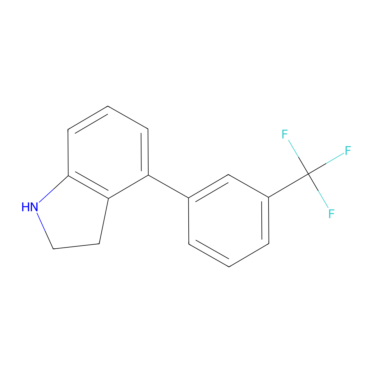 1h-Indole,2,3-dihydro-4-[3-(trifluoromethyl)phenyl]- molecular structure, CAS 212119-13-6