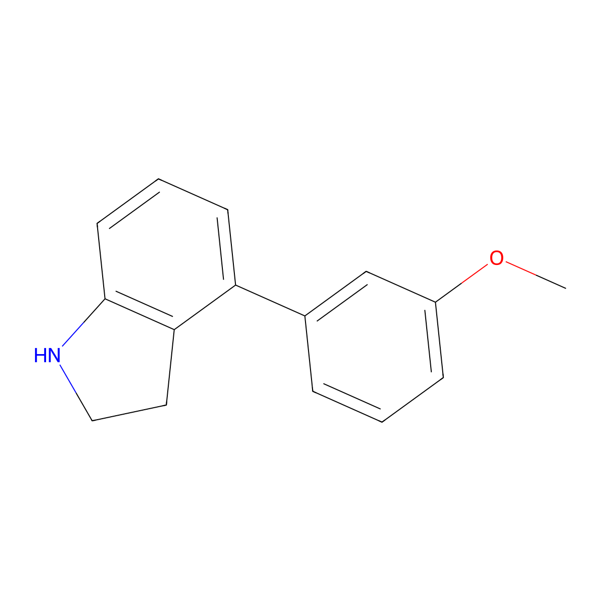 1h-Indole,2,3-dihydro-4-(3-methoxyphenyl)- molecular structure, CAS 212119-14-7