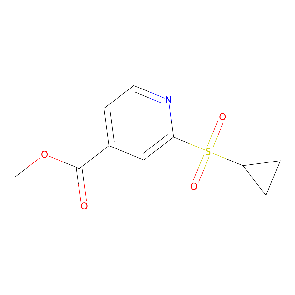 Methyl 2-(cyclopropylsulfonyl)isonicotinate molecular structure, CAS 2121243-76-1
