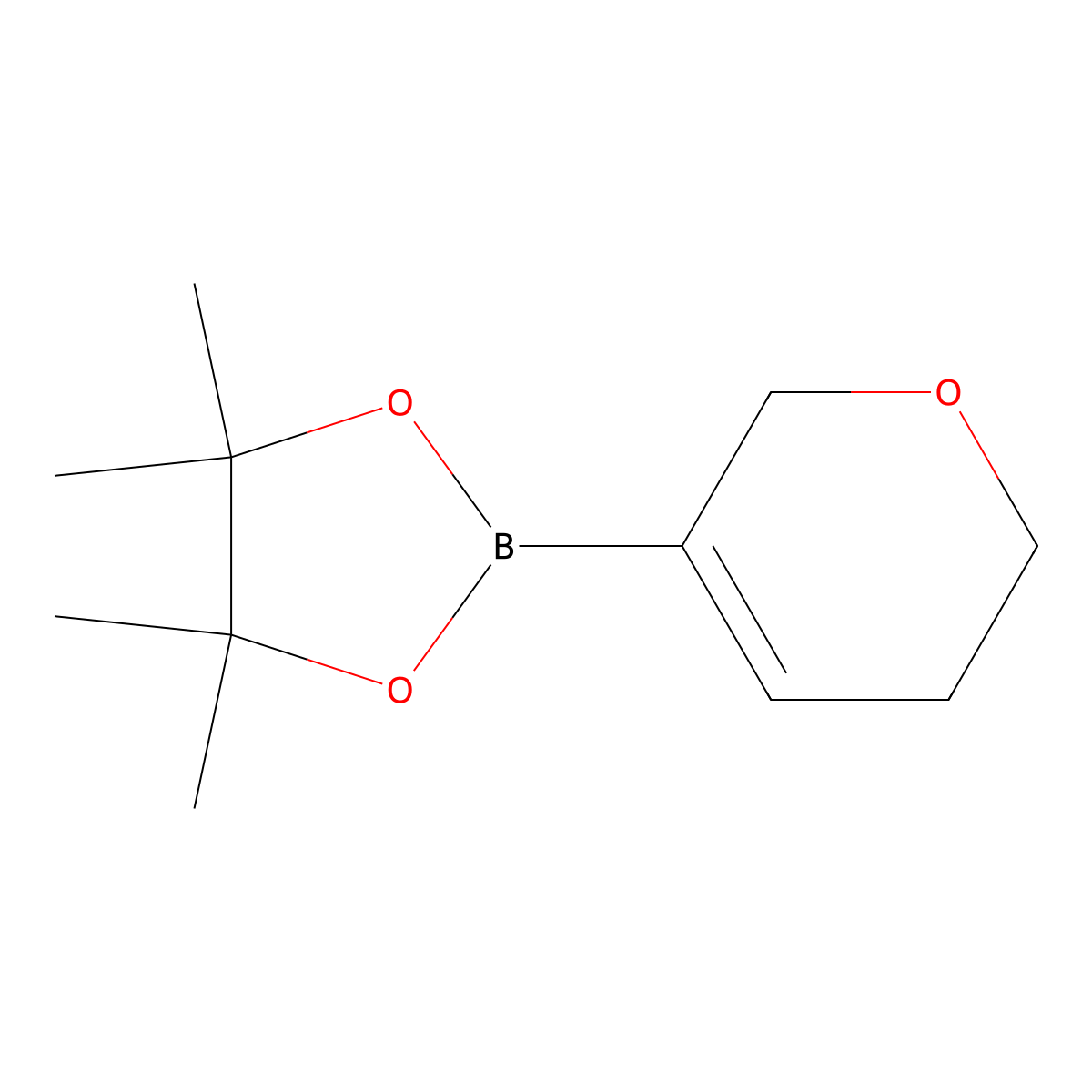 2-(5,6-dihydro-2H-pyran-3-yl)-4,4,5,5-tetramethyl-1,3,2-dioxaborolane molecular structure, CAS 212127-81-6