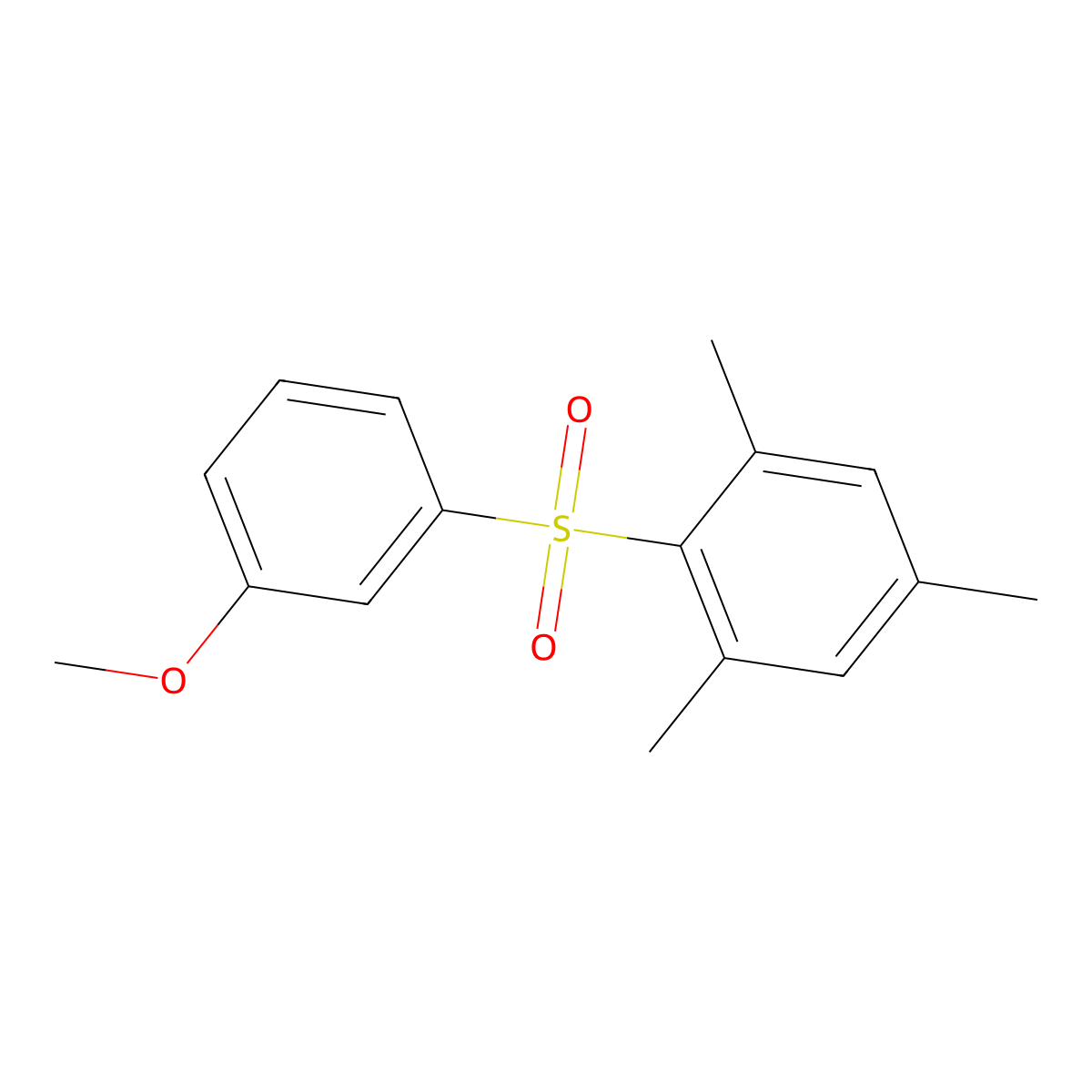2-(3-Methoxybenzene-1-sulfonyl)-1,3,5-trimethylbenzene molecular structure, CAS 21213-30-9