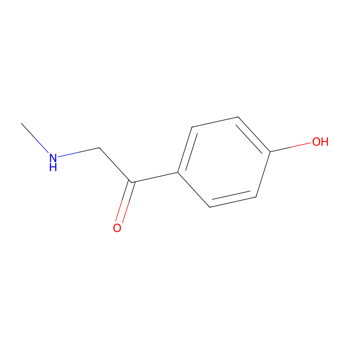 4'-Hydroxy-2-(methylamino)acetophenone molecular structure, CAS 21213-89-8