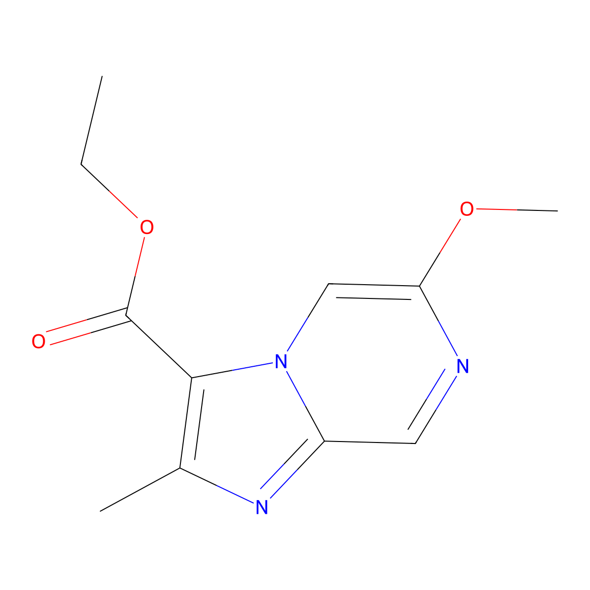 Ethyl 6-methoxy-2-methylimidazo[1,2-a]pyrazine-3-carboxylate molecular structure, CAS 2121305-12-0