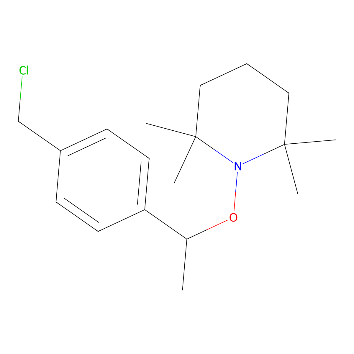 1-(1-(4-(Chloromethyl)phenyl)ethoxy)-2,2,6,6-tetramethylpiperidine molecular structure, CAS 212132-38-2