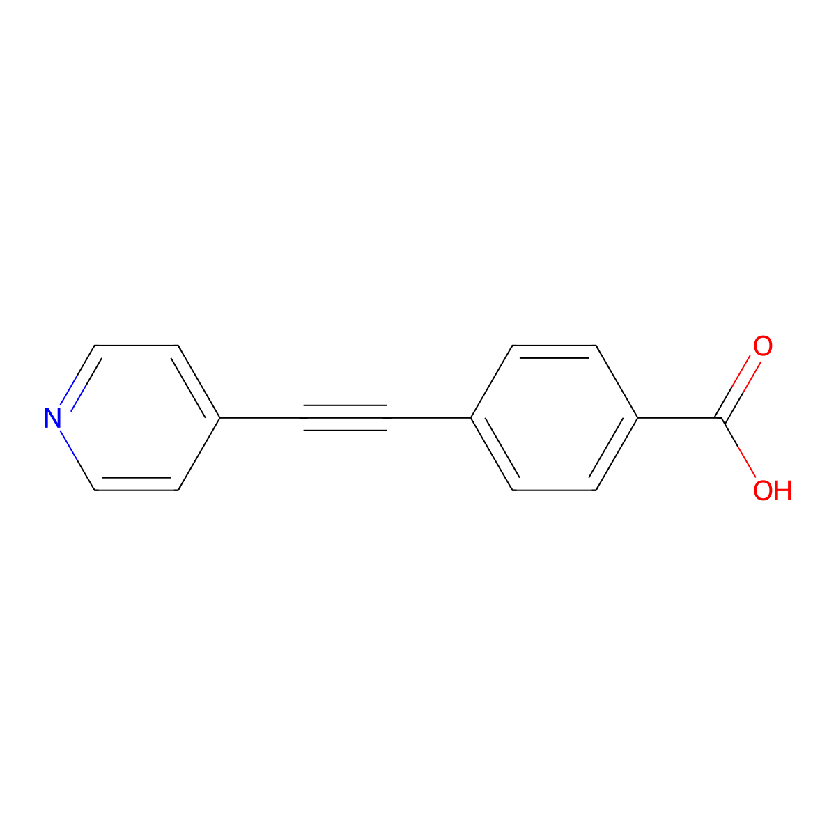 4-(2-Pyridin-4-ylethynyl)benzoic acid molecular structure, CAS 212138-35-7