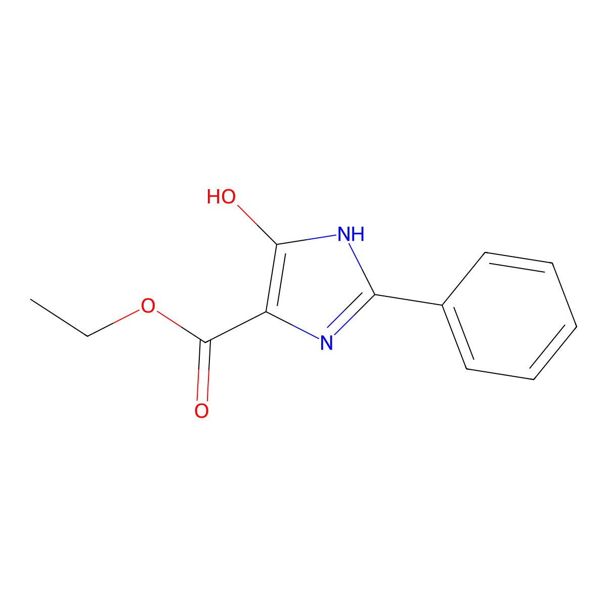 ethyl 5-hydroxy-2-phenyl-1H-imidazole-4-carboxylate molecular structure, CAS 2121384-02-7