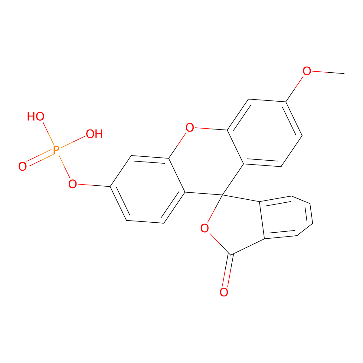 3-O-methylfluorescein phosphate molecular structure, CAS 21214-18-6