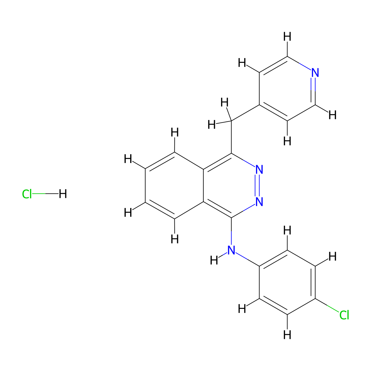 1-(4-Chloroanilino)-4-(4-pyridylmethyl)phthalazine hydrochloride molecular structure, CAS 212141-52-1