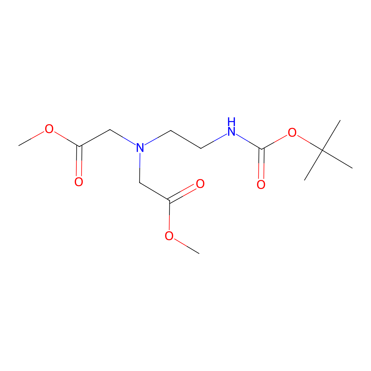 Dimethyl 2,2'-((2-((tert-butoxycarbonyl)amino)ethyl)azanediyl)diacetate molecular structure, CAS 212143-39-0