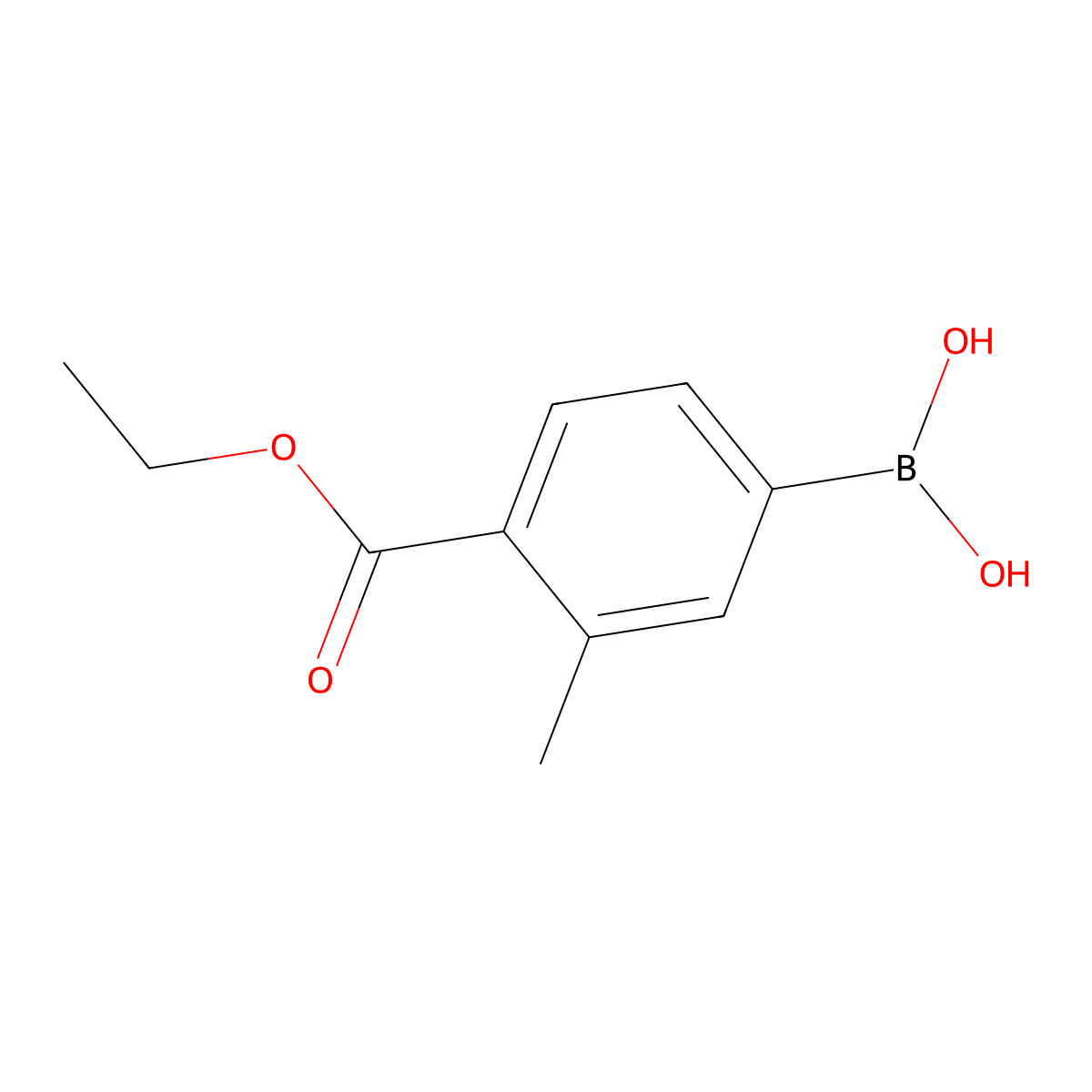 3-Methyl-4-(ethoxycarbonyl)phenylboronic acid molecular structure, CAS 2121511-23-5