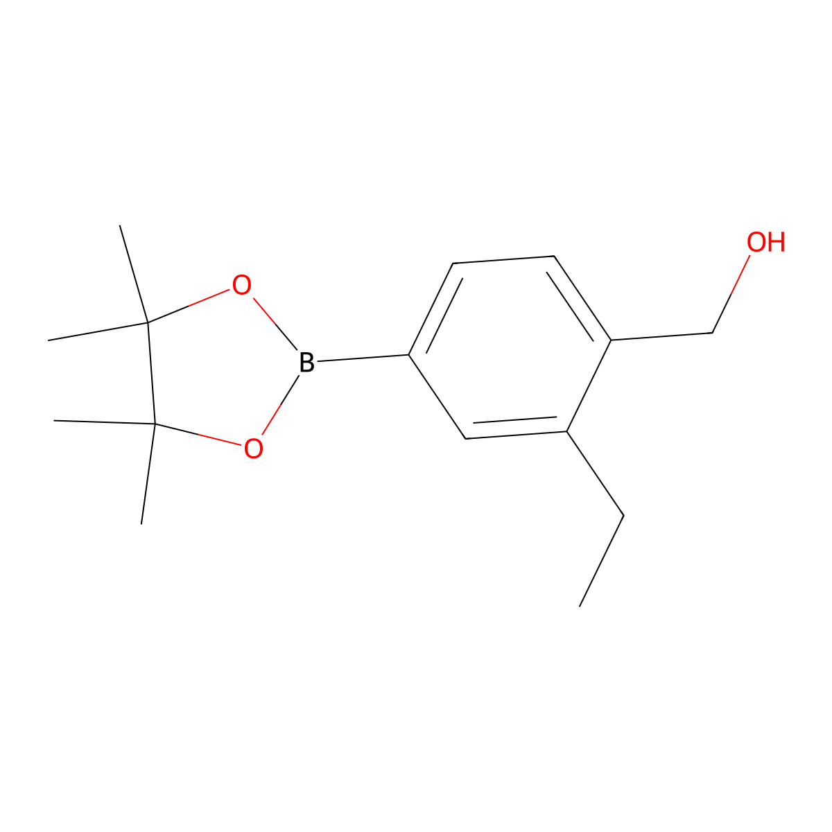 4-Hydroxymethyl-3-ethylphenylboronic acid pinacol ester molecular structure, CAS 2121511-40-6