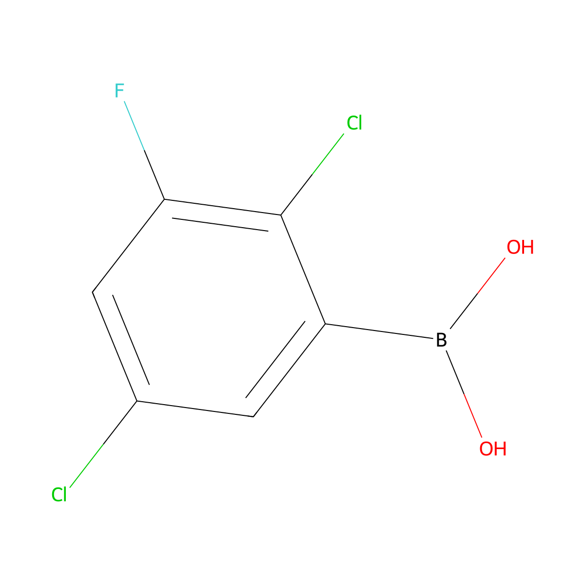 (2,5-Dichloro-3-fluorophenyl)boronic acid molecular structure, CAS 2121511-41-7