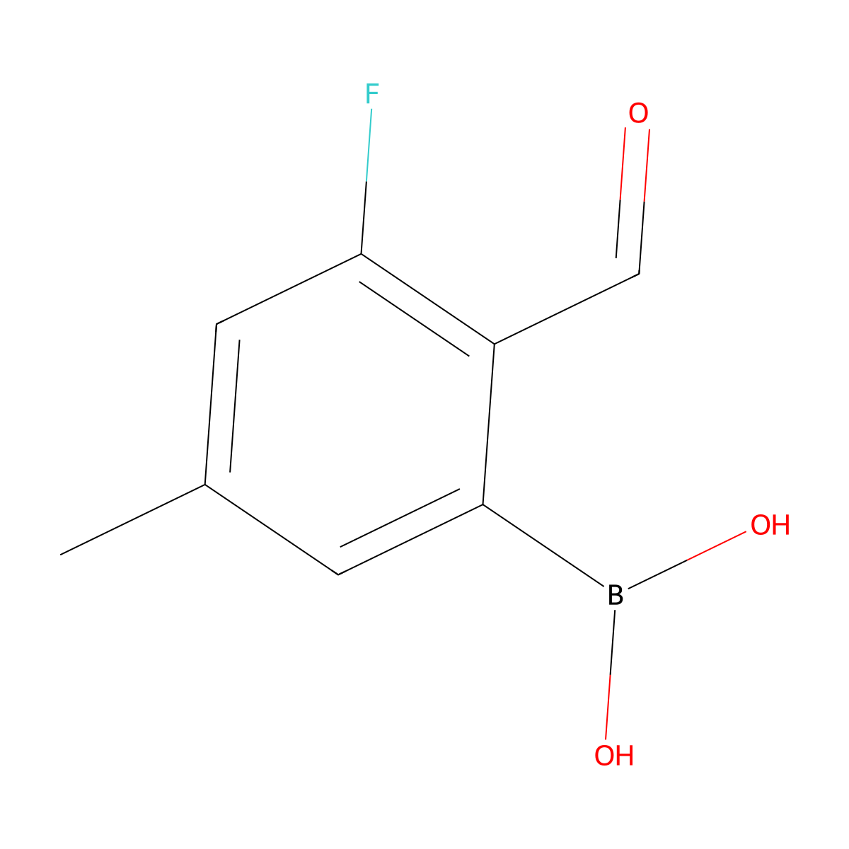 3-Fluoro-2-formyl-5-methylphenylboronic acid molecular structure, CAS 2121511-45-1