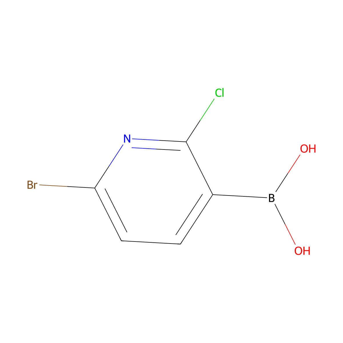 6-Bromo-2-chloropyridine-3-boronic acid molecular structure, CAS 2121511-46-2