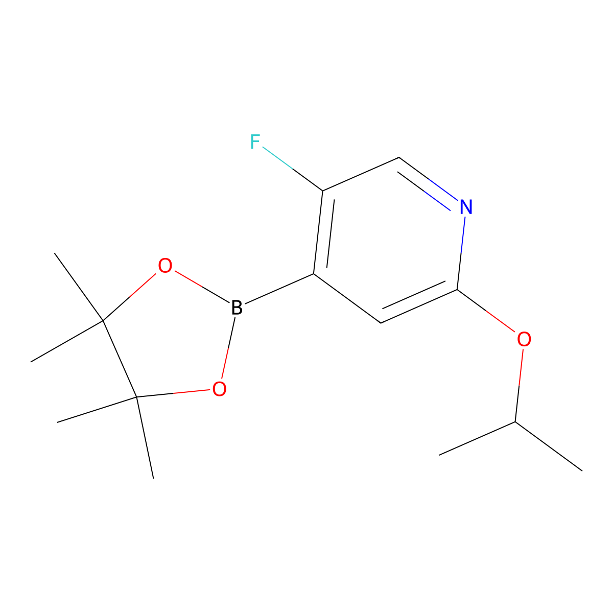 (5-Fluoro-2-isopropoxypyridin-4-yl)boronic acid pinacol ester molecular structure, CAS 2121511-50-8