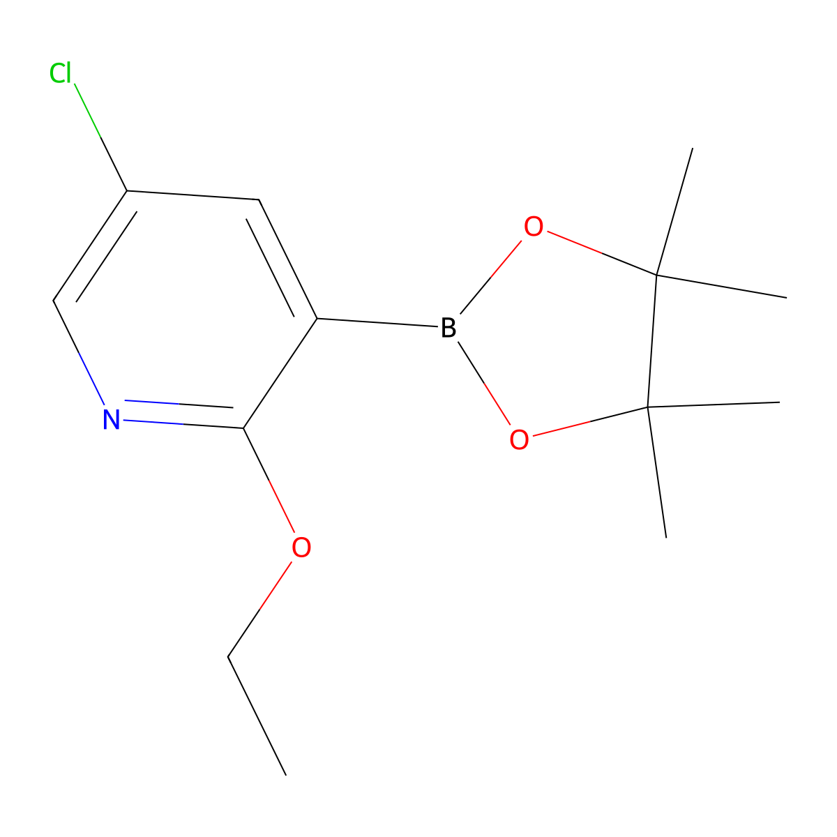 5-Chloro-2-ethoxy-3-(4,4,5,5-tetramethyl-1,3,2-dioxaborolan-2-YL)pyridine molecular structure, CAS 2121511-53-1