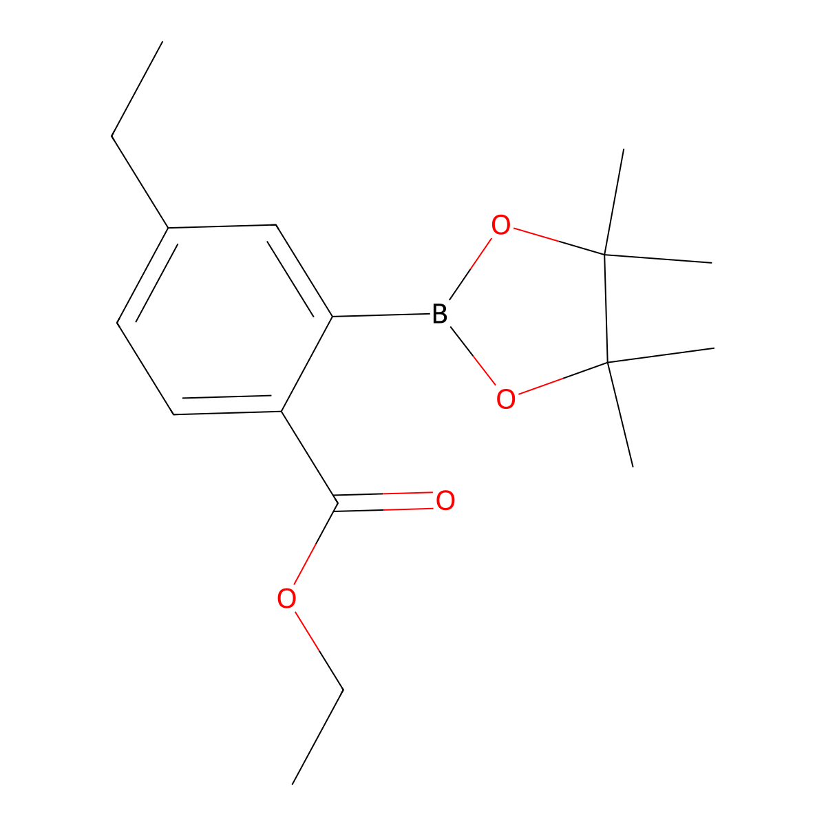2-Ethoxycarbonyl-5-ethylphenylboronic acid pinacol ester molecular structure, CAS 2121511-54-2