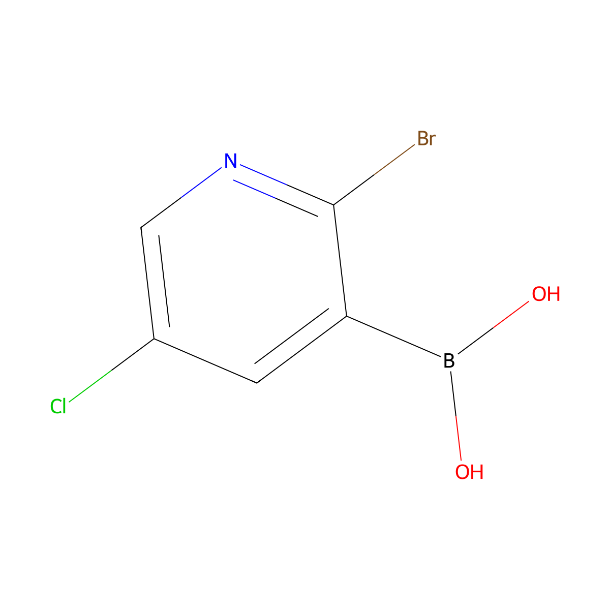 (2-Bromo-5-chloropyridin-3-yl)boronic acid molecular structure, CAS 2121511-66-6